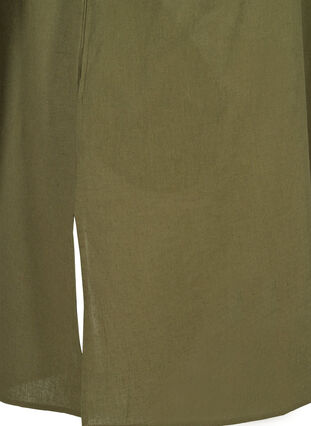 Kortermet kjole i bomullsmiks med lin, Ivy Green, Packshot image number 3