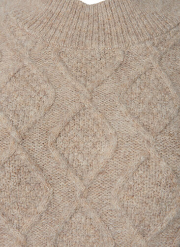 Mønstret høyhalset strikkegenser , Simply Taupe Mel., Packshot image number 2