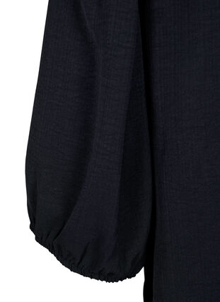 Zizzi Kortermet bluse med sløyfe bak på ryggen, Black, Packshot image number 3