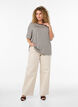 T-skjorte med TENCEL&trade; Lyocell og striper, Brun, Model image number 1