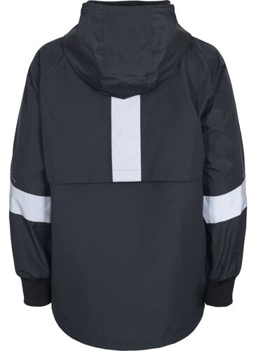 Regnjakke med refleksdetaljer, Black w. Reflex, Packshot image number 1