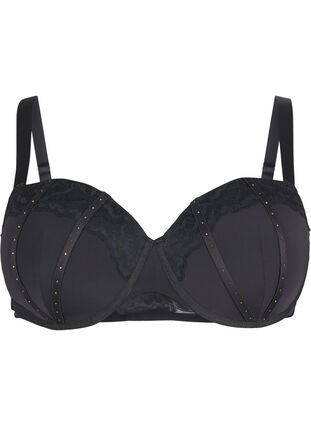 Zizzi Formstøpt BH med rhinestendetaljer, Black, Packshot image number 0