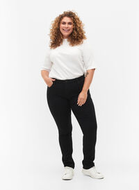 Slim fit Emily jeans med normal høyde i livet, Black, Model