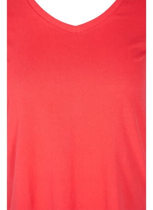 Ensfarget basis T-skjorte i bomull, Hibiscus, Packshot image number 2