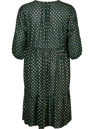 Kjole med prikkete mønster og 3/4 ermer, Scarab w. Gold, Packshot image number 1