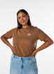 Bomulls T-skjorte med trykk, Brun, Model image number 0