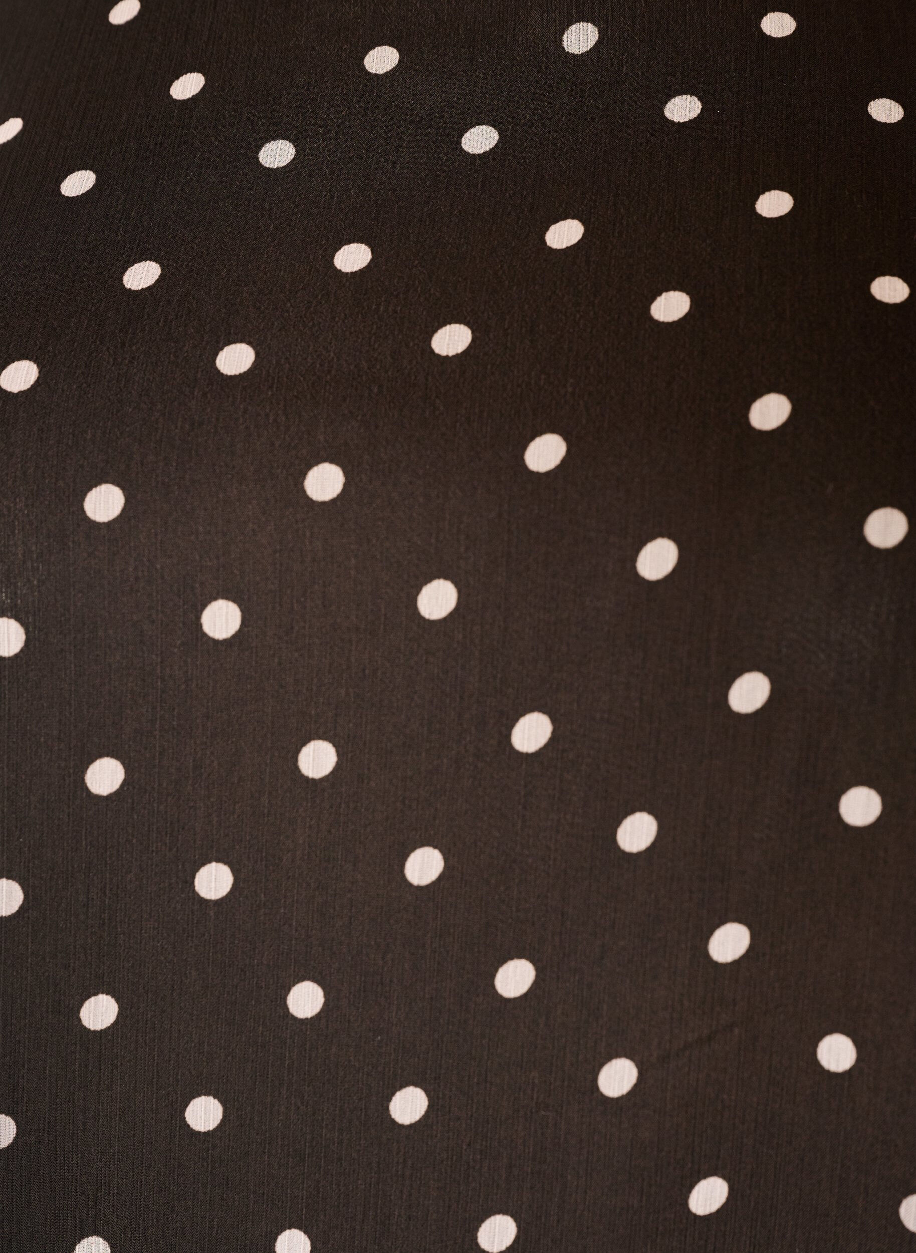 ZizziPrikket chiffonbluse med gjennomsiktige ermer, Brun, Packshot image number 2