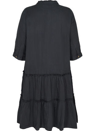 Kjole i lyocell med knapper, Black, Packshot image number 1