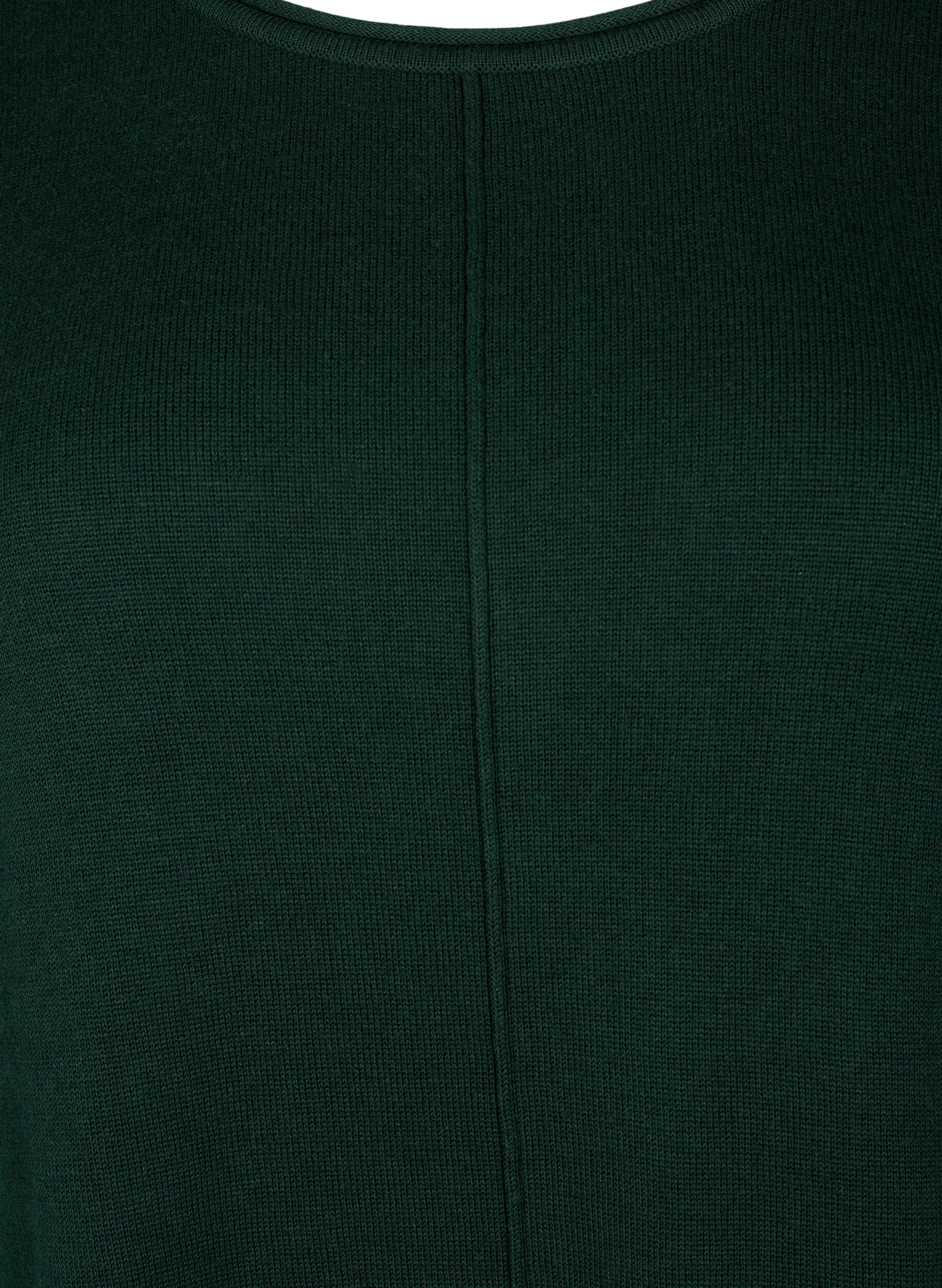 Zizzi Strikket bluse i bomull og viskoseblanding, Gr&oslash;nn, Packshot image number 2