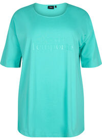 Oversized bomulls T-skjorte med mønster