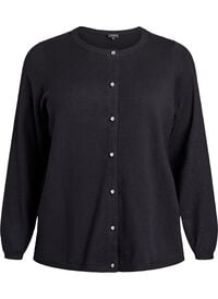 Cardigan med runde knapper, Svart Cardigan med runde knapper