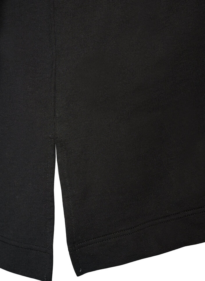 Active T-skjorte med loose fit og brodert statement, Svart, Packshot image number 3