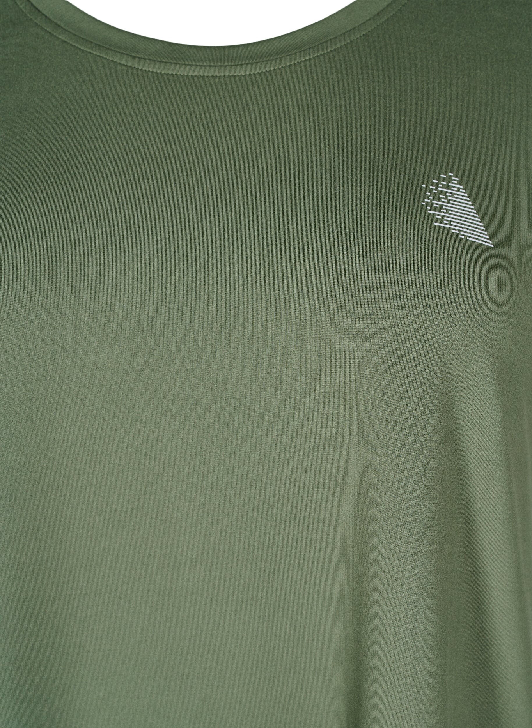 Zizzi Ensfarget trenings-T-skjorte, Gr&oslash;nn, Packshot image number 2