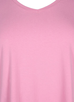 Ensfarget basis T-skjorte i bomull, Rosebloom, Packshot image number 2