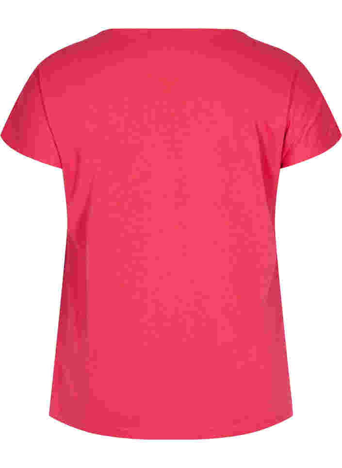 T-skjorte i bomullsmiks, Raspberry, Packshot image number 1
