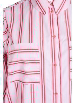 Zizzi Løs skjorte med striper og lange ermer, Pink stripe, Packshot image number 2