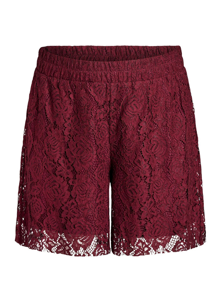 Loose fit blonde shorts, Mørk Bordeaux, Packshot image number 0