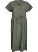 Maxikjole med knapper og bindebelte, Grønn, Packshot image number 0