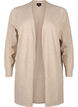 Strikket cardigan med splitt og ribbekanter, Simply Taupe Mel., Packshot image number 0