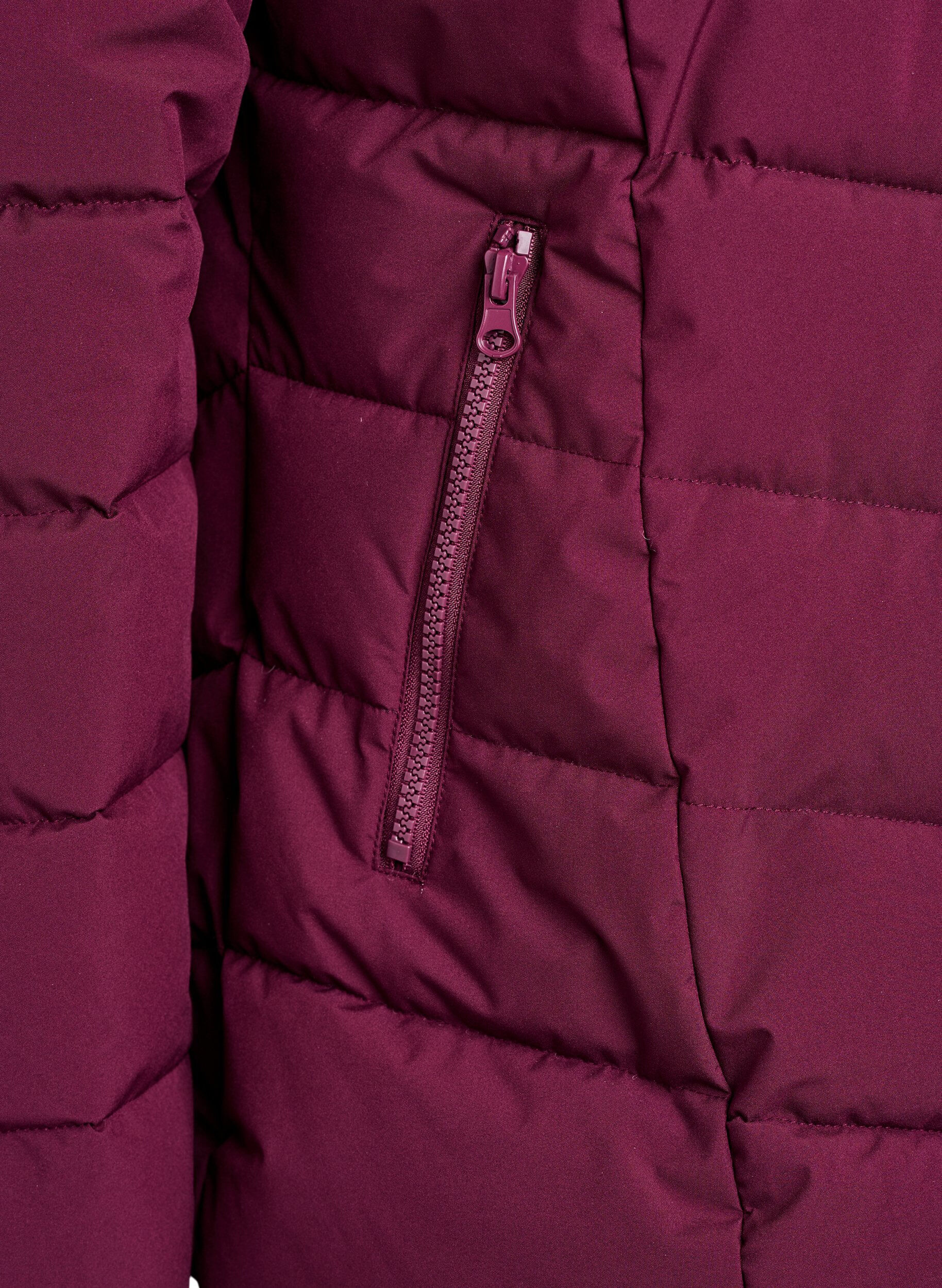 ZizziKort boblejakke med hette, M&oslash;rk Bordeaux, Packshot image number 3