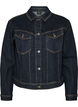 Klassisk denimjakke med kontrasts&oslash;mmer, Bl&aring;, Packshot image number 0