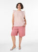 Ermel&oslash;s bluse med tekstur og volanger, Rosa, Model image number 1