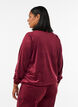 Myk velourcardigan med glidel&aring;s og h&oslash;y krage, R&oslash;d, Model image number 2
