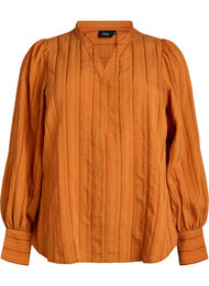Bluse med vertikale striper, Pumpkin Spice