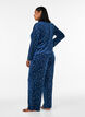 Velourpyjamasbukser med heldekkende trykk, Bl&aring;, Model image number 1