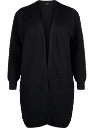 Strikket cardigan i bomull-viskoseblanding, Black