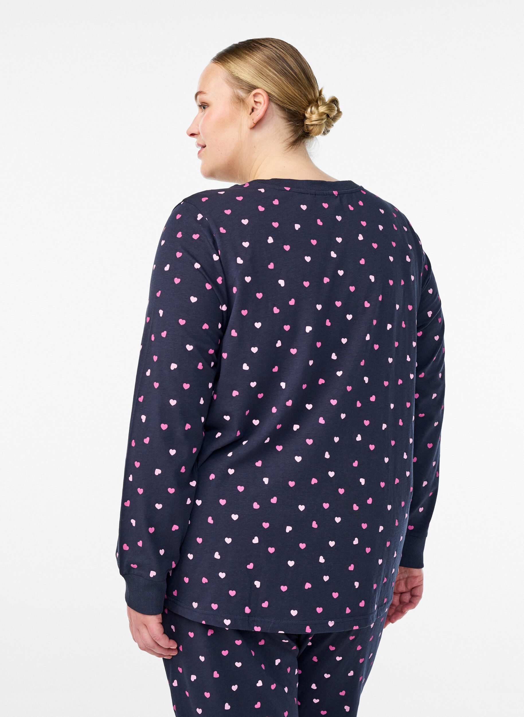 ZizziNattbluse med et trykk, Bl&aring;, Model image number 2