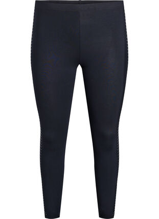 Zizzi Leggings med rhinsteinsdetaljer, Svart, Packshot image number 0