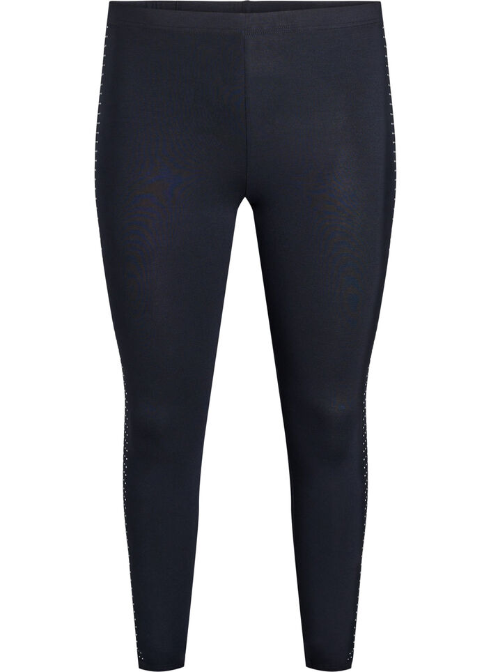 Leggings med rhinsteinsdetaljer, Svart, Packshot image number 0