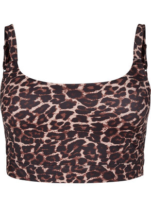 Mønstrete bikinitopp med justerbare stropper, Autentic Leopard, Packshot image number 0