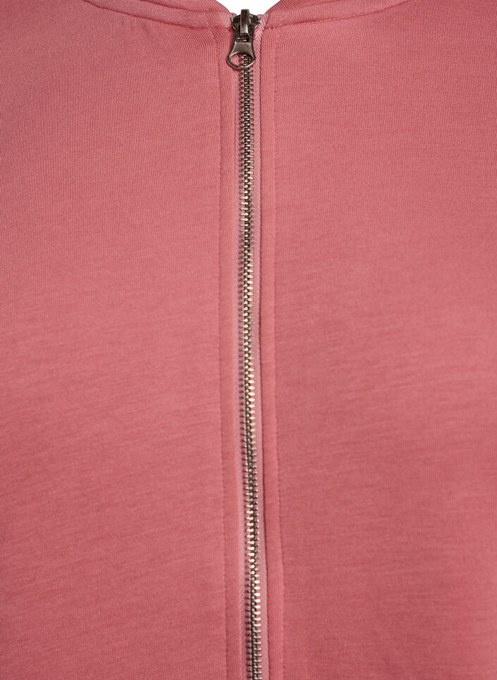 Bomber cardigan med glidel&aring;s, Rosa, Packshot image number 2
