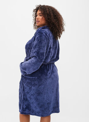Morgenkåpe med glidelås og lommer, Peacoat, Model image number 1