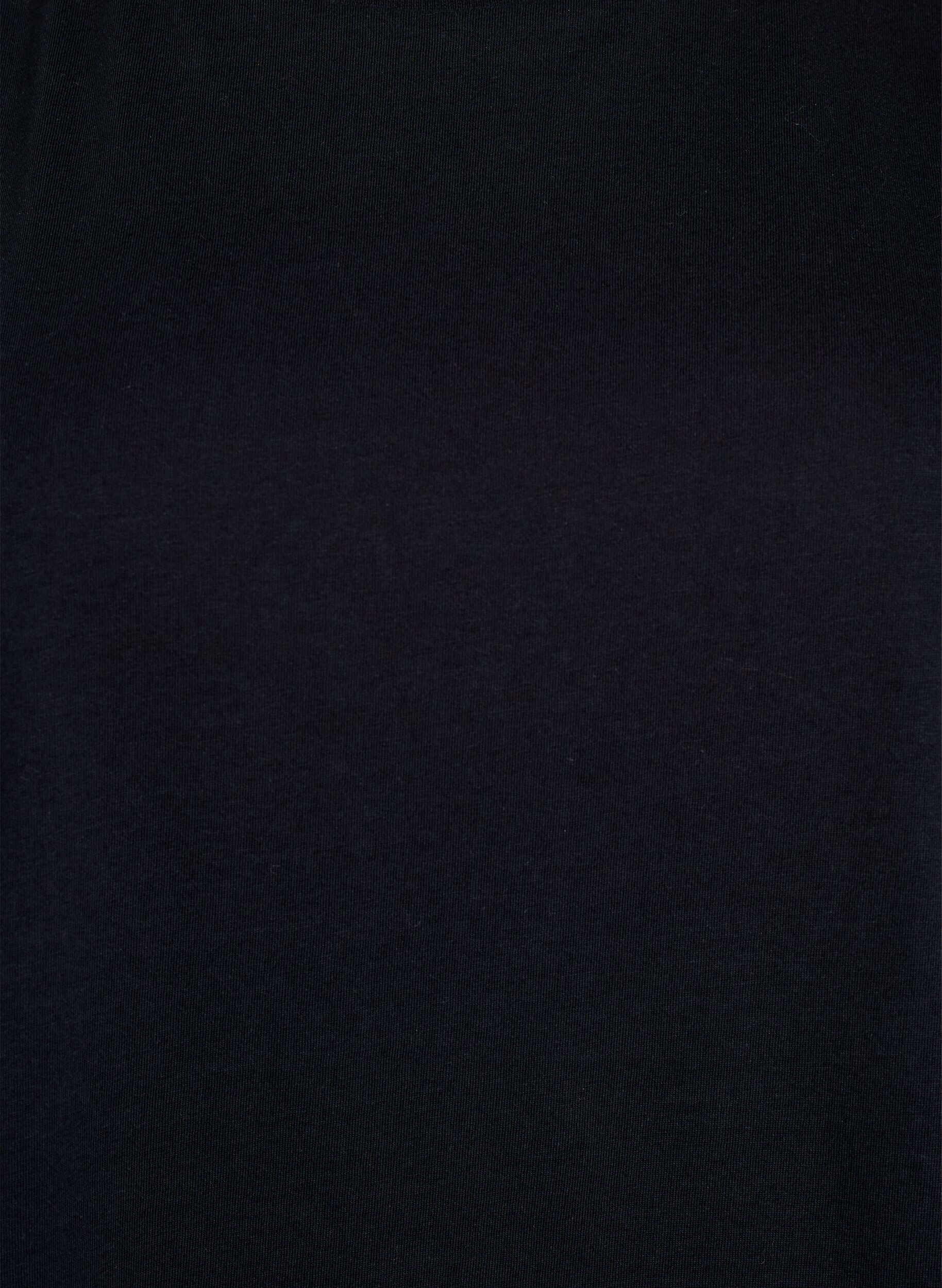 Zizzi Ermel&oslash;s jerseybluse med skulderputer, Svart, Packshot image number 2