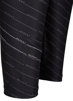 Cropped treningstights med mønster, Black w. ReflexPrint, Packshot image number 3