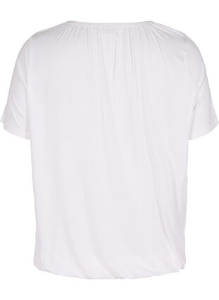 T-skjorte i viskose med strikk, Bright White, Packshot image number 1