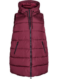 Lang vest med hette og lommer, Windsor Wine
