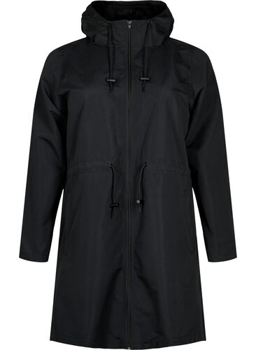 FLASH - Vannavvisende parkas med hette, Black, Packshot image number 0