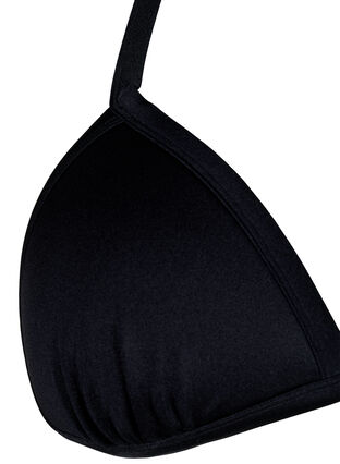 Zizzi Ensfarget trekantbikini, Svart, Packshot image number 2