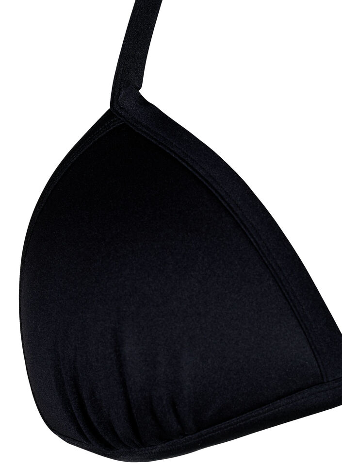 Ensfarget trekantbikini, Svart, Packshot image number 2