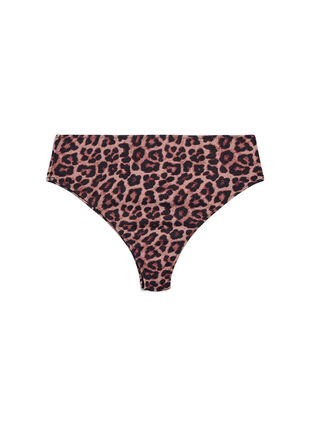 Zizzi Leopardmønstret brazilian-bikinitruse, Beige, Packshot image number 0