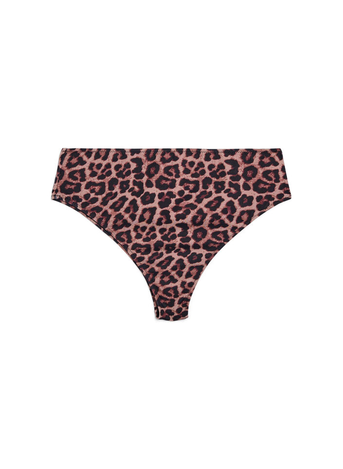 Leopardmønstret brazilian-bikinitruse, Beige, Packshot image number 0