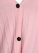 Cardigan med ribbet tekstur og ballongermer, Rosa, Packshot image number 2