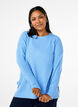 Strikket bluse med rund hals, Della R. Blue Mel., Model image number 0