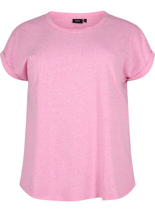 Melert T-skjorte med korte ermer, Rosebloom Mél, Packshot image number 0