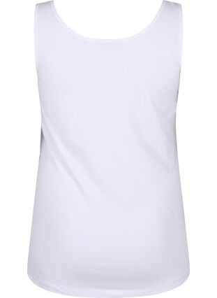 Zizzi Ensfarget basic topp i bomull, Hvit, Packshot image number 1