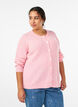 Strikket cardigan med ull og knapper, Rosa, Model image number 0